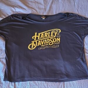 Harley-Davidson Navy and Gold Logo Tee